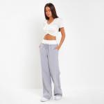 Брюки с двойной резинкой женские MIST, размер 48, серые