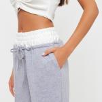 Брюки с двойной резинкой женские MIST, размер 48, серые