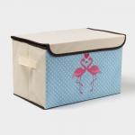 Короб стеллажный для хранения с крышкой «Фламинго», 39?25?25 см, бежевый