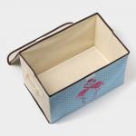 Короб стеллажный для хранения с крышкой «Фламинго», 39?25?25 см, бежевый