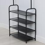 Вешалка - стойка напольная для одежды LaDо?m, с полками для хранения, 4 яруса, 60?26?160 см, чёрная