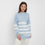 Джемпер женский MINAKU: Casual collection, экрю, голубой, размер 46