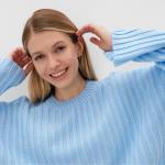 Джемпер вязаный женский MINAKU: Knitwear collection голубой, р-р 46-48