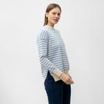 Джемпер женский DommoD, голубой, молочный, размер 46-50