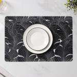 Салфетки сервировочные на стол «Мираж», 4 шт., 30?45 см, чёрные