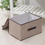 Короб стеллажный для хранения с крышкой Доляна «Браун», 40?30?25 см, коричневый