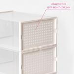 Коробка для хранения обуви с дверцей Доляна Middle size, 24?33?14 см, 2 шт.