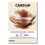 "Canson" Альбом для смешанных техник "Graduate Mix Media" 220 г/м2 A4 21 х 29.7 см склейка с одной стороны 30 л.