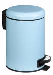 ELIT Урна с педалью 5л., металл/мат. Голубой. Внутренний пластиковый контейнер. Высота 27 см, диаметр 20,5 см