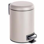 ELIT Урна с педалью 5л., металл/мат. Бежевый.Внутренний пластиковый контейнер.Высота 27 см, диаметр 20,5 см