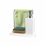 LUNA Диспенсер для моющего средства объёмом 420 мл с вращающейся вешалкой для салфетки.Размеры: 21х9,5х21 см.