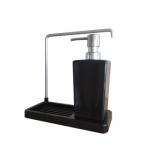 LUNA Диспенсер для моющего средства объёмом 420 мл с вращающейся вешалкой для салфетки.Размеры: 21х9,5х21 см.