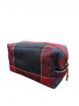 1042 Косметичка Клетка синяя 15х10х7см 2621514