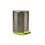 CIGO Урна для мусора(6л.,матовый хром корпус,салатовая).Система SOFT CLOSE(плавное опускание крышки)