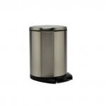 CIGO Урна для мусора(6л,мат. хром корпус,чёрная вставка).SOFT CLOSE(плав. опуск.крыш.), новая педаль
