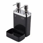 Серия V?VA E10Кухонный дозатор пластиковый двойной, объём 0,3л и 0,6л, с контейнером для губки. Размер: 12,5х13,5х22 см.