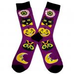 В мире животных | Носки Праздничные всевидящие котики и мудрейшие совушки, р-р 38-44 (фиолетовый,черный)