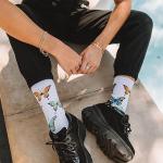 В гармонии с природой | Носки Разноцветные бабочки, р-р 36-40 (белый/бирюзовый)