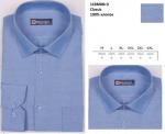 1LBM88+3 (M-4XL) Сорочка мужск.оксфорд.классика.дл.рукав, светло-синий, BROSTEM