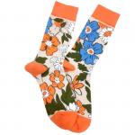 Анна Земанкова | Носки "Сатиновый коллаж. 1960г", р-р 36-38 (оранжевый, голубой, бежевый)