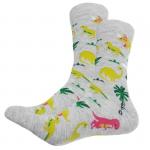 В мире животных | Носки Разноцветные динозавры, р-р 38-44 (серый)