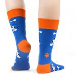 В мире животных | Носки  Бультерьер и его любимая косточка, р-р 38-44 (голубой, оранжевый)