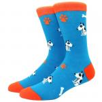 В мире животных | Носки  Бультерьер и его любимая косточка, р-р 38-44 (голубой, оранжевый)