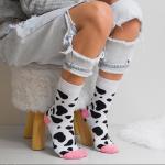 В мире животных | Носки  Моя буренка, р-р 38-44 (белый, розовый пятка и мысок)