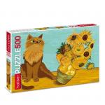 Винсент ван Гог | Пазлы "Кот и Подсолнухи" 500эл. 48х33см