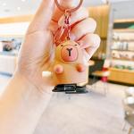 В мире животных | Объемный брелок Заводная капибара, р-р 6х3,5см (черные ножки) (в холщовом мешке)