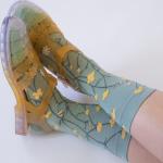 Биби Зогбе | Носки Вдохновение "Полевые цветы.1950г", р-р 36-38 (серо-зеленый)