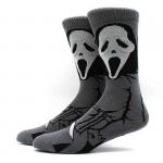 Кино | Носки "Крик. Маска призрачного лица", р-р 36-39 (черный серый)