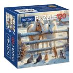 "Premium" ПАЗЛЫ для детей 120 элементов А5ф 150х150мм  -Снежное утро-