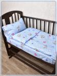 Детское постельное белье бязь Зайки серые вид 4/5 голубой