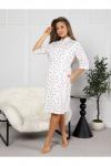 Ж-8.1680 Комплект для беременных (халат, сорочка) белый, сердечки