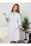 Ж-8.1680 Комплект для беременных (халат, сорочка) белый кармеланж, звезды