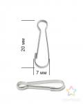 Карабин проволочный р.0,7х2 см (50шт) цвета никель