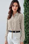 Блуза MisLana 1149-Р бежевая/горошки
