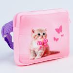 Сумка детская «Кошечка с бабочками», плюшевая