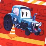 Сумка детская «Синий трактор», 35?30 см, красная