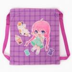 Сумка детская «Аниме», 35?30 см, фиолетовая