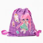 Сумка детская «Аниме», 35?30 см, фиолетовая
