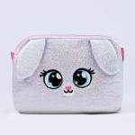 Сумка детская для девочки на молнии, длинный ремень, серебристая