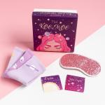 Набор подарочный KAFTAN «Космос», маска для сна, носки 3 пары, открытки 2 шт.