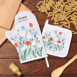 Кухонный набор «Доляна. Полевые цветы»: варежка 20?28 см, прихватка 17?17 см