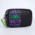 Сумка детская Love, искусственная кожа, на ремешке, черная, 18?11?6 см