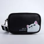 Сумка детская What are you watching?, на ремешке, черная, 18?11?6 см