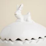 Конфетница SL Home «Пасхальные кролики», 470 мл, 15.5?12?16 см, доломит, белая