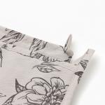 Кухонный набор «Этель» Black flowers: варежка-прихватка, прихватка, 100% хлопок, саржа 190 г/м?