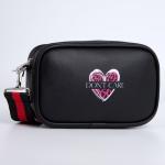 Сумка детская для девочки Don't care, искусственная кожа, на ремешке, черная, 18?11?6 см